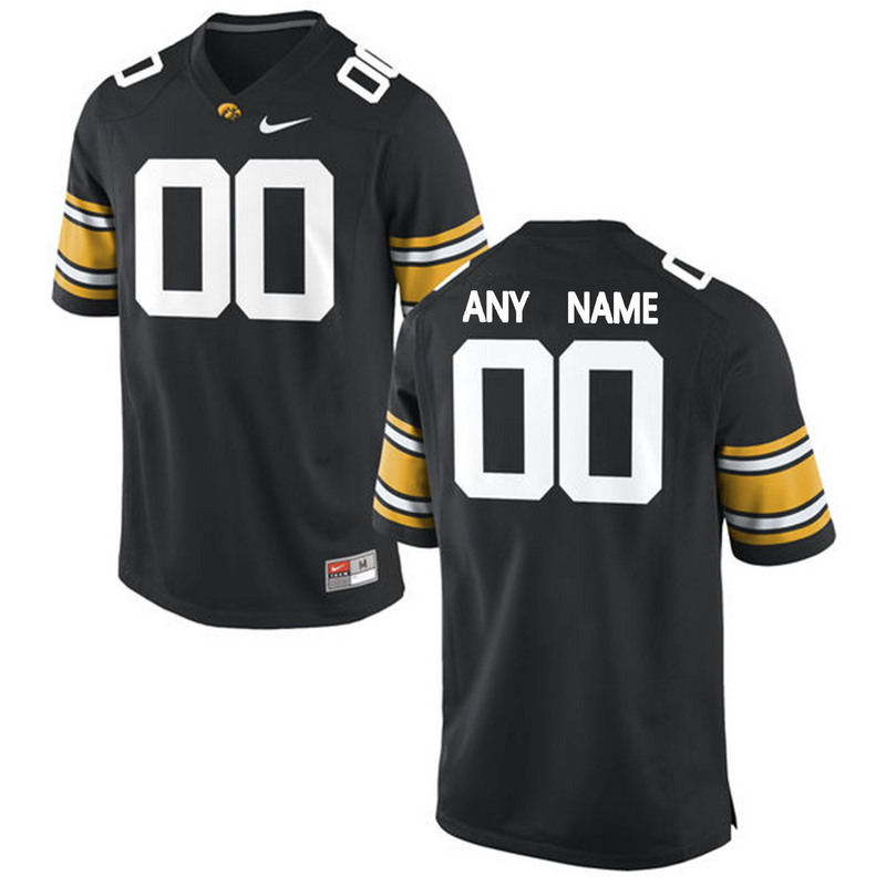 Men Iowa Hawkeyes Customized College Football Limited Jersey  Black->customized ncaa jersey->Custom Jersey